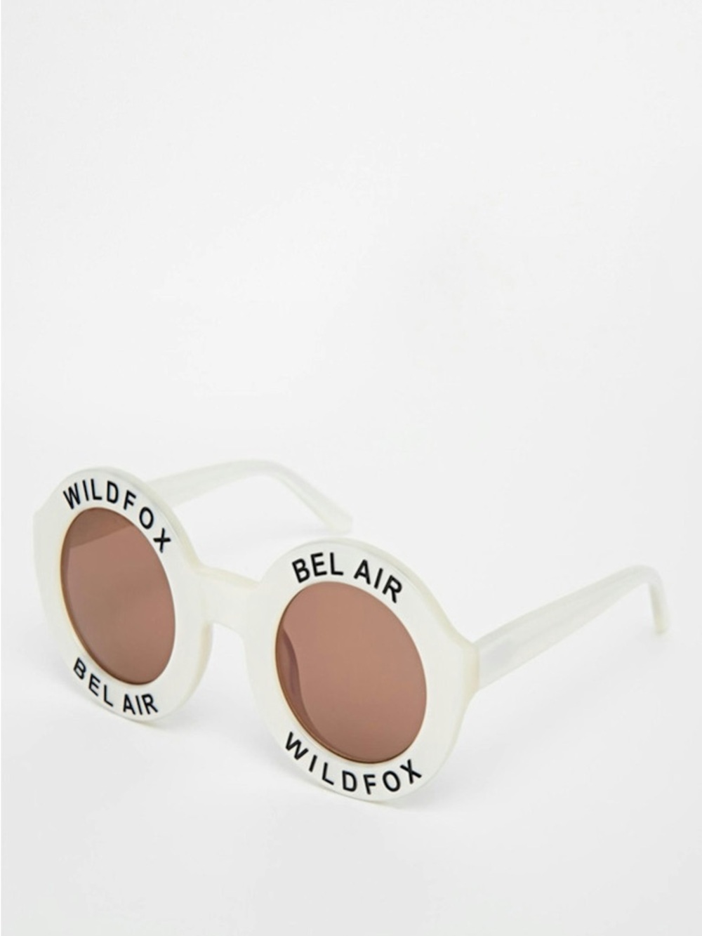 Wildfox Round Bel Air Sunglasses in White and Brown